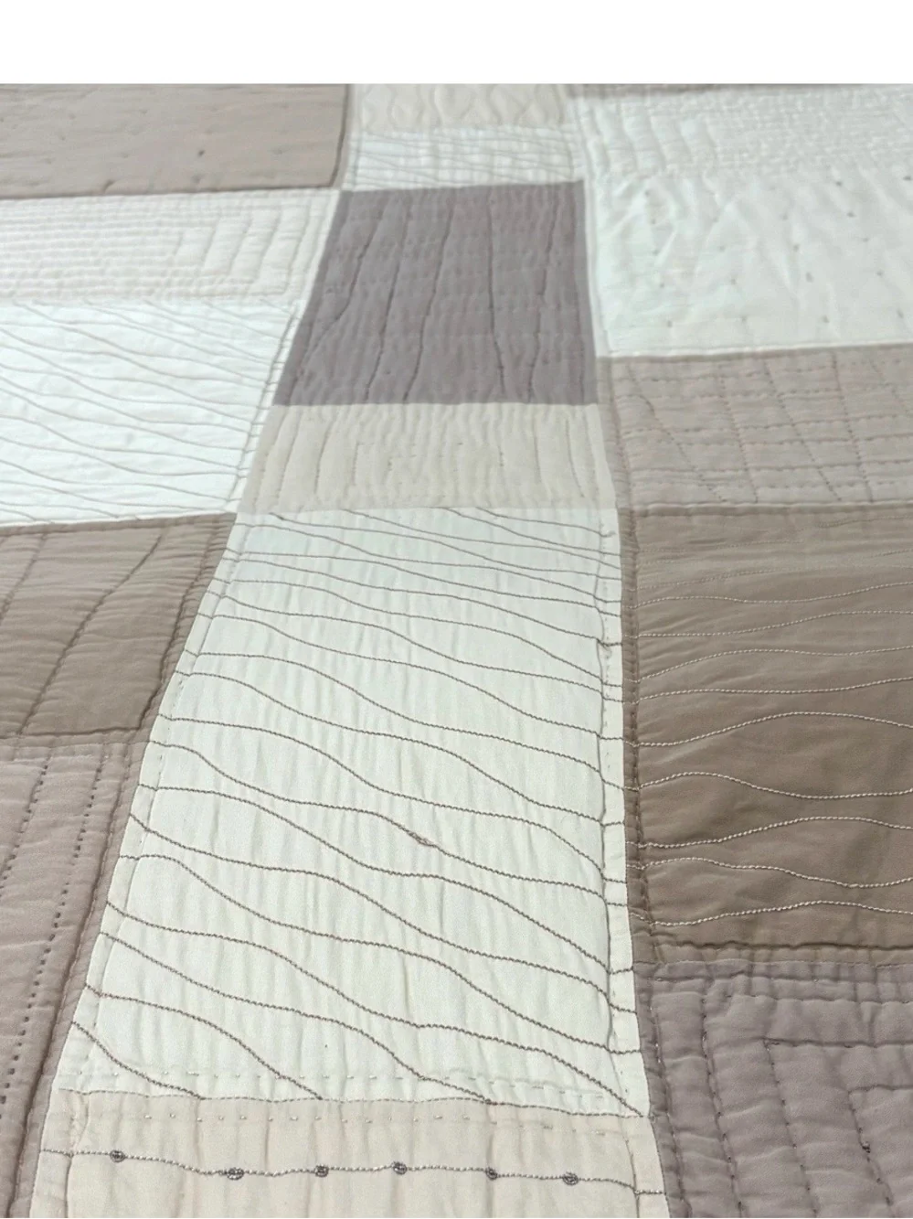 Vtg 90s Patchwork Appliqué Quilt King/CK Pick Stitch Comforter 112x95 Pink Brick